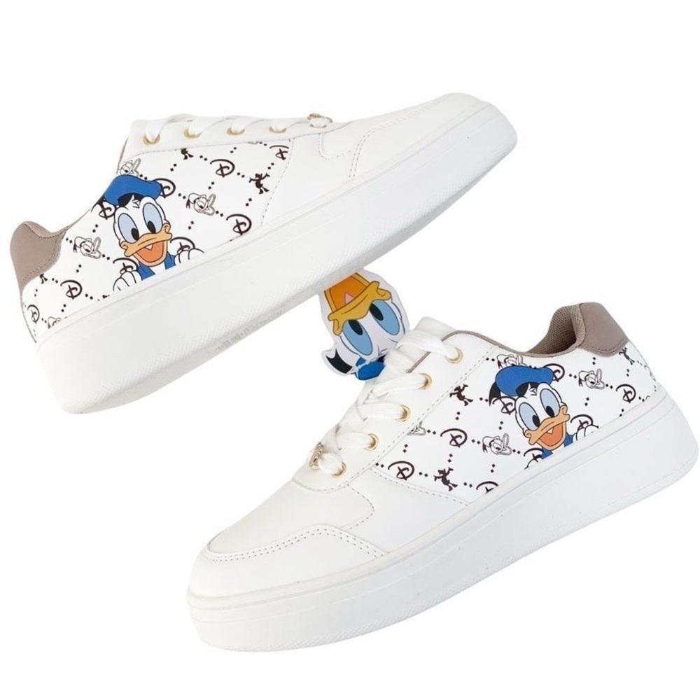 Disney Donald Duck White Low-Top Sneaker Women 6, 7 & 8 - Picture 4 of 11